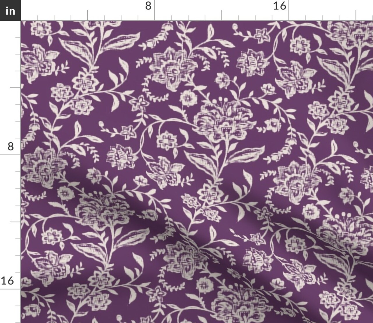 Purple Elegant Traditional Custom Printed Fabric by Spoonflower Various Fabrics by the Yard or Fat Quarter
